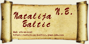 Natalija Baltić vizit kartica